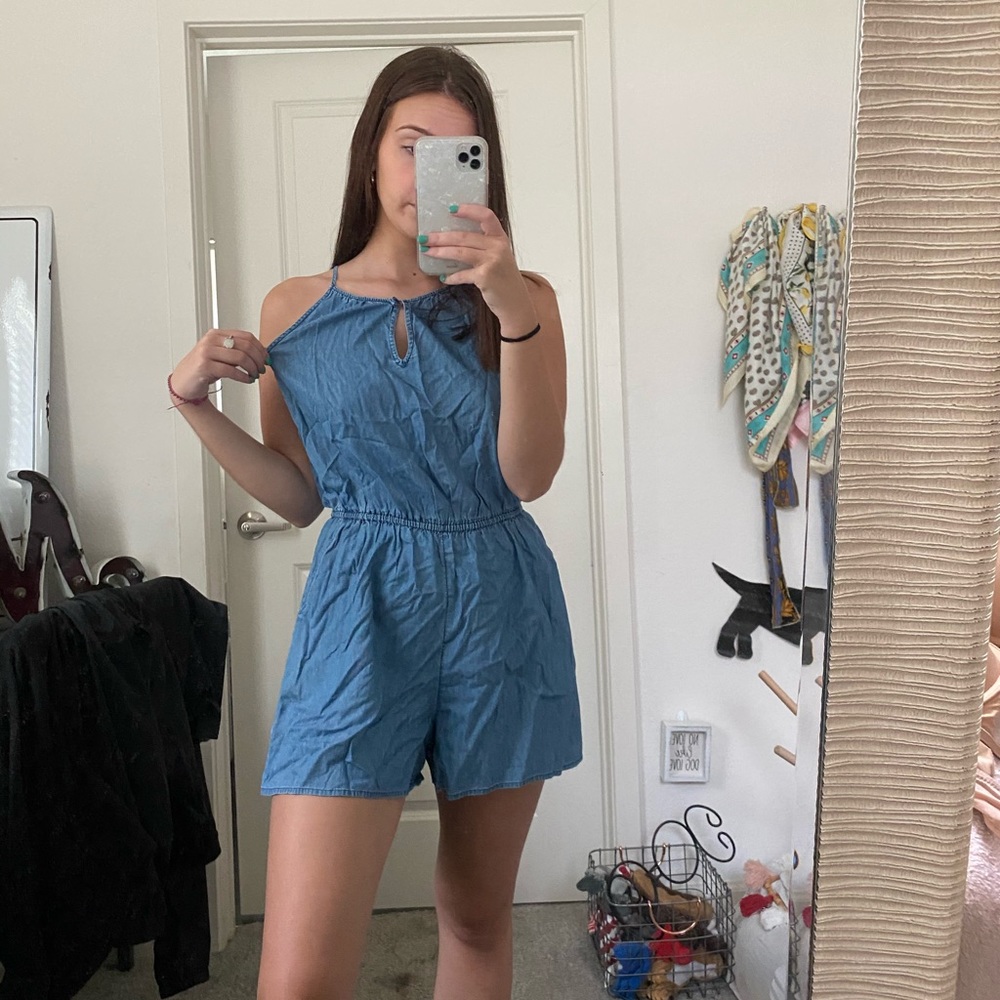 Denim romper